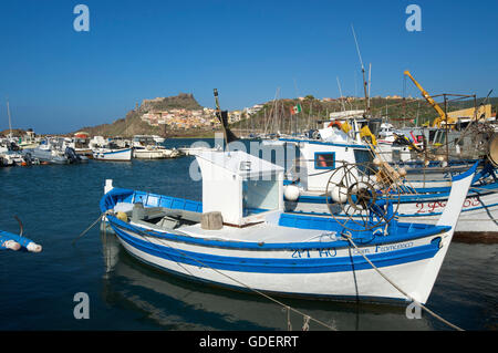 Angelboote/Fischerboote, Castelsardo, Sardinien, Italien Stockfoto