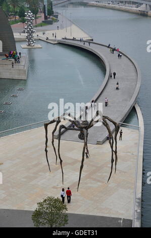 Spinne Skulptur Maman, Guggenheim Museum, Bilbao, Baskenland, Spanien / Pais Vasco Stockfoto