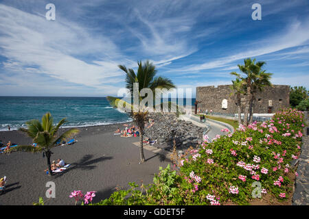 Playa Jardin in Puerto De La Cruz, Teneriffa, Kanarische Inseln, Spanien Stockfoto