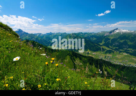 Kanzelwand, Kleinwalsertal Tal, Allgäu, Vorarlberg, Österreich Stockfoto