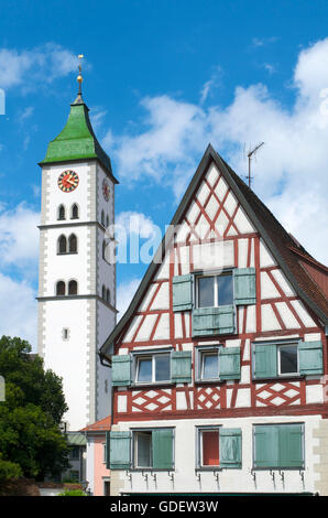 Kirche St. Martin in Wangen, Allgäu, Baden-Württemberg, Deutschland Stockfoto