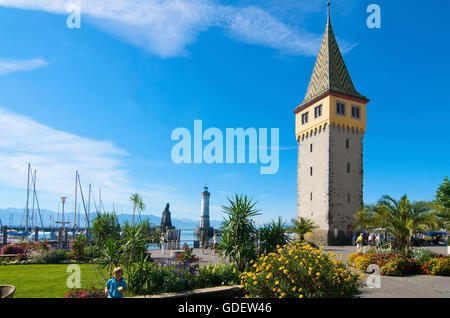 Mangturm in Lindau, Bodensee, Allgäu, Bayern, Deutschland Stockfoto