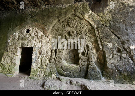 Höhle, in der Nähe von Cala Portals Vells, Mallorca, Balearen, Spanien Stockfoto