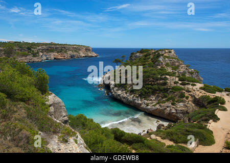 Cala des Moro, in der Nähe von Cala S'Amonia, S'Almunia, Mallorca, Balearen, Spanien Stockfoto