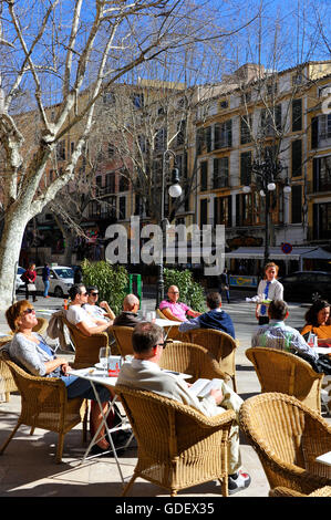 Quadratische Placa de Weyler, Palma, Mallorca, Spanien Stockfoto