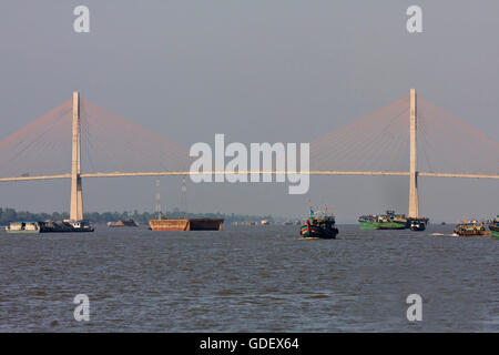 CAU Rach Mieu Brücke, Mekong, in der Nähe von My Tho, Mekong-Delta, Vietnam Stockfoto