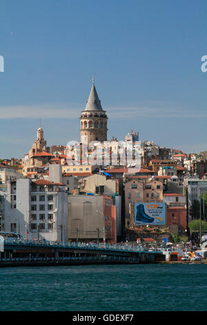 Galata-Turm in Beyoglu, Istanbul, Türkei Stockfoto