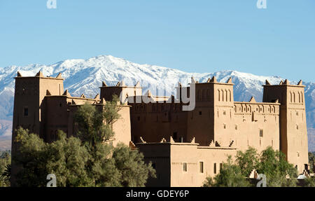 Marokko, Afrika, Kasbah Hotel, Dades Tal, Tal der Kasbah, hoher Atlas Berg Stockfoto