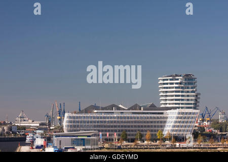Marco Polo Tower und Unilever-Haus, HafenCity, Hamburg, Deutschland, Europa Stockfoto