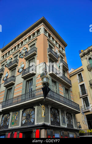 Modernisme, Casa Bruno Cuadros, Barcelona, Katalonien, Spanien Stockfoto