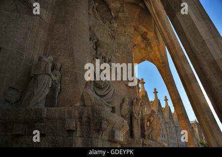 Gaudi, die Sagrada Familia, Portal, Barcelona, Katalonien, Spanien Stockfoto