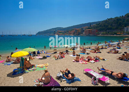 Strand, Villefranche-Sur-Mer, Côte d? Azur, Frankreich Stockfoto