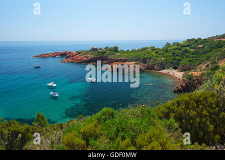 Plage d'Antheor und Cap Roux, Cote d ' Azur, Frankreich Stockfoto