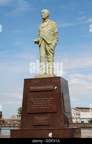 Benito Quinquela Martin Statue, Buenos Aires, Argentinien Stockfoto