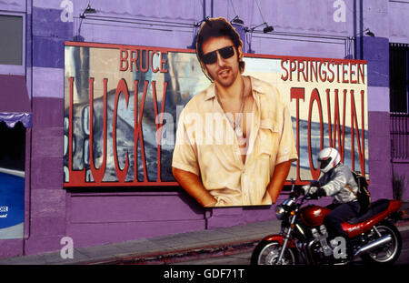 Bruce Springsteen Plakatwand am Sunset Strip in Los Angeles, CA ca. 1992 Stockfoto