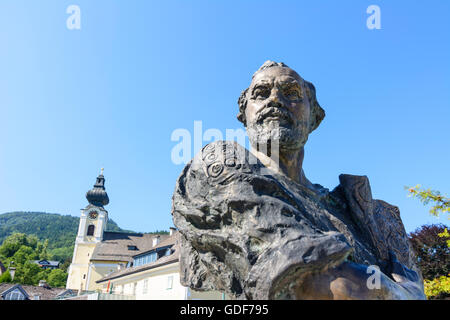 Unterach am Attersee: Kirche, Büste von Gustav Klimt, Österreich, Oberösterreich, Oberösterreich, Salzkammergut Stockfoto