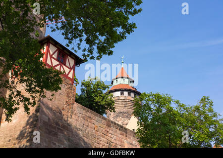 Kaiserburg mit Sinwellturm, Nürnberg, Mittelfranken, Franken, Bayern, Deutschland Stockfoto