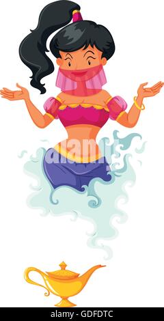 Genie aus der Laterne Abbildung Stock Vektor