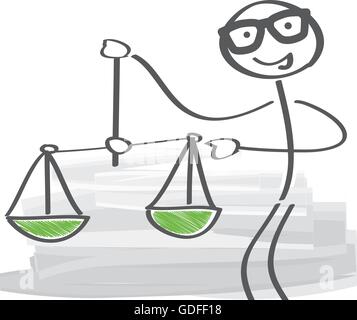 Strichmännchen mit Schuppen - Vektor-illustration Stock Vektor