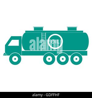 Stilisierte Ikone der Öltanker/Kraftstofftanker auf weißem Hintergrund Stock Vektor