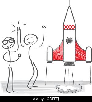 Happy Business-Team geben hohe fünf Stock Vektor