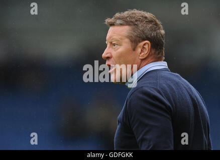 Chesterfield-Manager Danny Wilson während der Vorsaison Freundschaftsspiel im Proact-Stadion, Chesterfield. Stockfoto