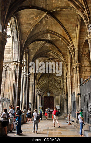 Im gotischen Kreuzgang neben der Kathedrale von Barcelona, Katalonien, Spanien Stockfoto