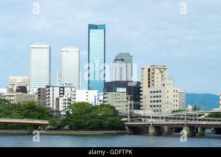 Skyline von Chuo Ward, Osaka. Stockfoto