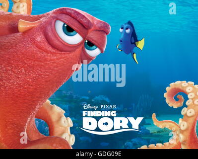 Erscheinungsdatum: 17. Juni 2016 Titel: Suche nach Dory STUDIO: Pixar Animation DIRECTOR: Andrew Stanton, Angus MacLane PLOT: freundlich aber vergesslich blue Tang Fisch vereint mit ihren lieben und jeder lernt ein paar Dinge über die wahre Bedeutung der Familie auf dem Weg. Darsteller: Ellen DeGeneres, Albert Brooks, Ed O'Neill (Credit: C Pixar/Unterhaltung Bilder /) Stockfoto