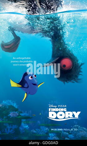 Erscheinungsdatum: 17. Juni 2016 Titel: Suche nach Dory STUDIO: Pixar Animation DIRECTOR: Andrew Stanton, Angus MacLane PLOT: freundlich aber vergesslich blue Tang Fisch vereint mit ihren lieben und jeder lernt ein paar Dinge über die wahre Bedeutung der Familie auf dem Weg. Darsteller: Ellen DeGeneres, Albert Brooks, Ed O'Neill (Credit: C Pixar/Unterhaltung Bilder /) Stockfoto