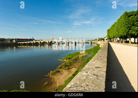 Brücke über die Loire, Blois, Loire-Tal, Frankreich Stockfoto