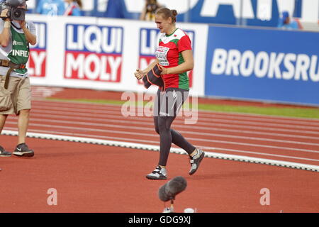 Amsterdam, Niederlande 9. Juli 2016 in Amsterdam Tatsiana Khaladovich Speerwurf Champion in Europa Stockfoto