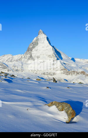 Matterhorn - 4478 ms, Zermatt, Wallis, Schweiz Stockfoto