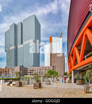 Rotterdam, modernen High-Rise Bürohaus Stockfoto