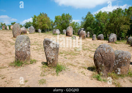 Cromlech von Almendres - Evora - Portugal Stockfoto