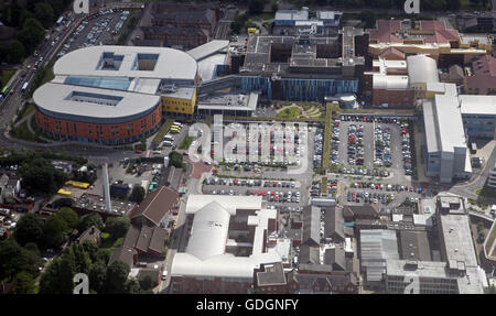 Luftaufnahme von Good Hope Hospital, Salford Royal NHS Foundation Trust, Eccles, Manchester, UK Stockfoto