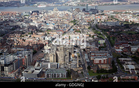 Blick auf die Skyline von Liverpool, UK Stockfoto