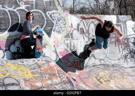 Skate Board Park in der Nähe von NoDa in Charlotte, NC Stockfoto