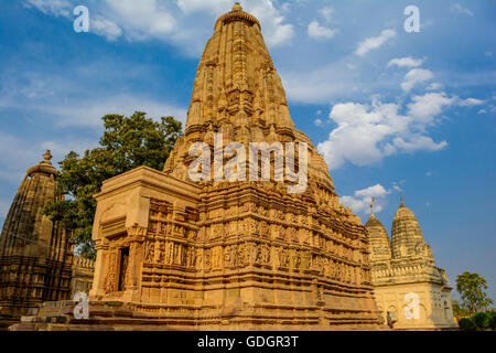 Gruppe der Jain Tempel Khajuraho Madhya Pradesh Indien Parsvanath Jain Tempel Khajuraho Stockfoto