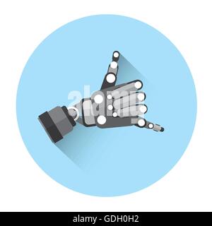 Moderne Roboter Hand Telefonsymbol Finger Geste Stock Vektor