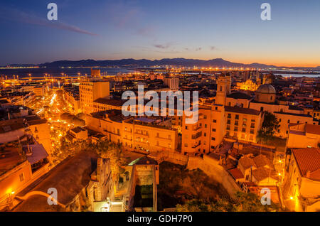 Cagliari, Insel Sardinien, Italien: Blick auf die Altstadt Antenne Stadt Stockfoto