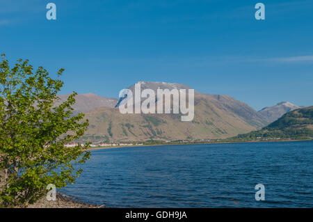 Blick über Loch Linnhe von Corpach Ben Nevis Highland-Schottland Stockfoto