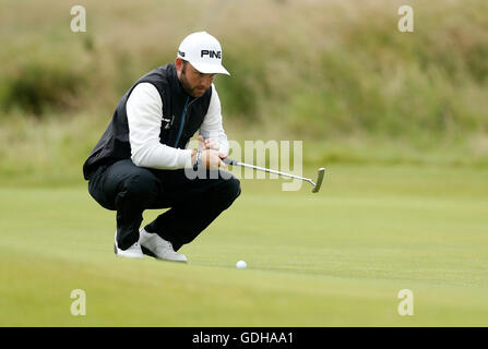 Englands Andy Sullivan tagsüber vier von The Open Championship 2016 im Royal Troon Golf Club, South Ayrshire. Stockfoto