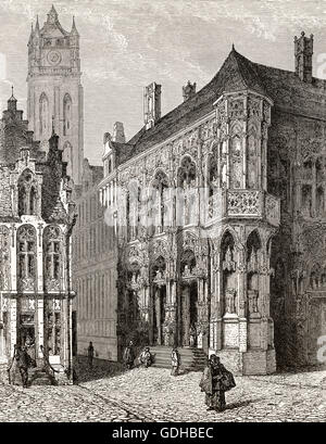 Historisches Rathaus in Gent, 18. Jahrhundert, flämische Region, Belgien, Europa Stockfoto