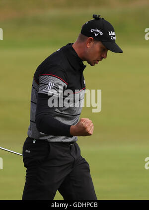 South Ayrshire, Schottland. 17. Juli 2016. Henrik Stenson (SWE) Golf: Henrik Stenson aus Schweden am 15. Loch während der Endrunde der 145. British Open Championship auf dem Old Course, Royal Troon Golf Club in South Ayrshire, Schottland. Bildnachweis: Koji Aoki/AFLO SPORT/Alamy Live-Nachrichten Stockfoto