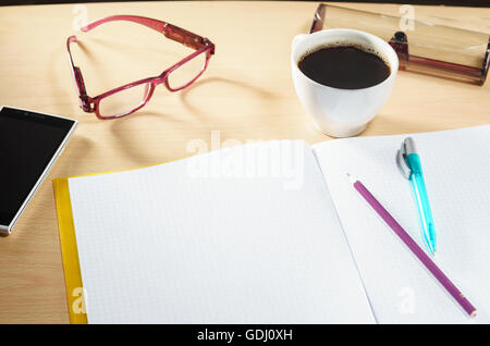 Offene leere notebook Stockfoto