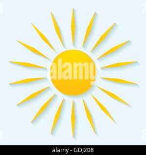 Orange Sonne Symbol Grafik-Design. Vektor helle Sonne, Symbol flach Symbol Hintergrund. Sunburst-Abbildung Stock Vektor