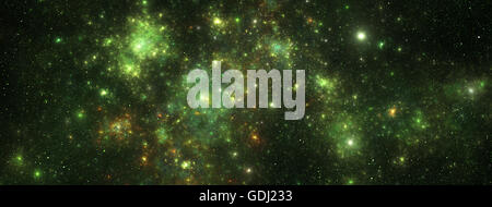 Weltraum Sterne, abstrakten grünen Hintergrund Stockfoto