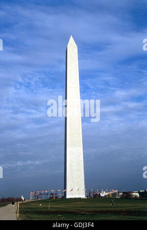 Geographie / Reisen, USA, Washington D.C., Obelisk des Washington Monument im Abendlicht, Stockfoto