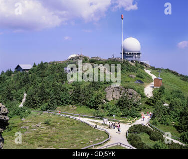 Geographie / Reisen, Deutschland, Bayern, Landschaft, Landschaften, natürliche Erhaltung Bayerischer Wald, großer Arber (Bergspitze), Gipfel mit Radarturm, Stockfoto